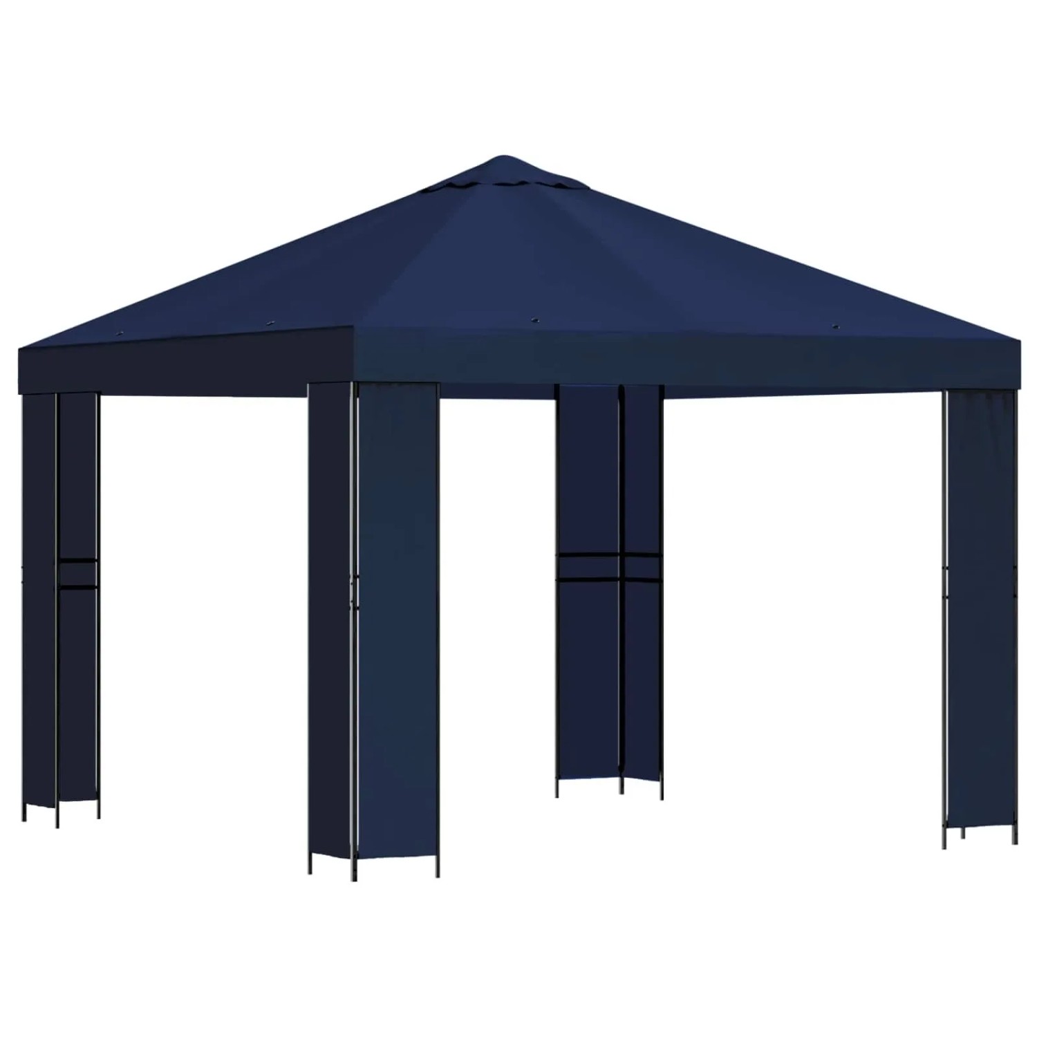 vidaXL Pavillon 3 x 3 m Blau Polyester und Stahl 190 900355