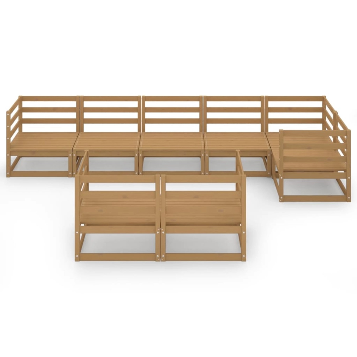 vidaXL 8-tlg Garten-Lounge-Set Honigbraun Massivholz Kiefer Modell 4 günstig online kaufen