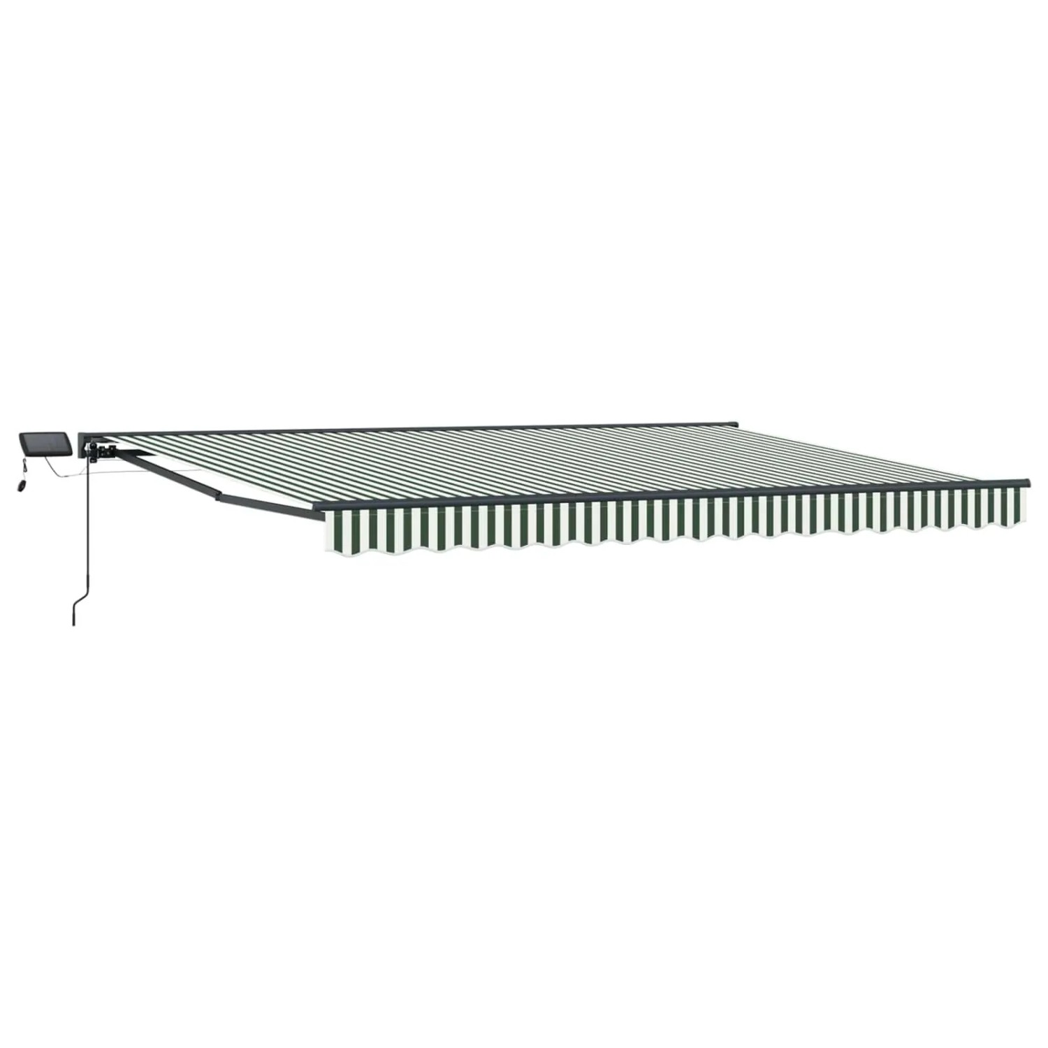 vidaXL Manueller Markisenrahmen mit LEDs Grün und Weiß 4 x 3 m 3420856
