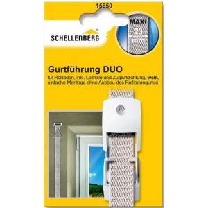Schellenberg Rollladen Gurtführung Duo Maxi, weiß, mit Zugluftdichtung und Gurtleitrolle.