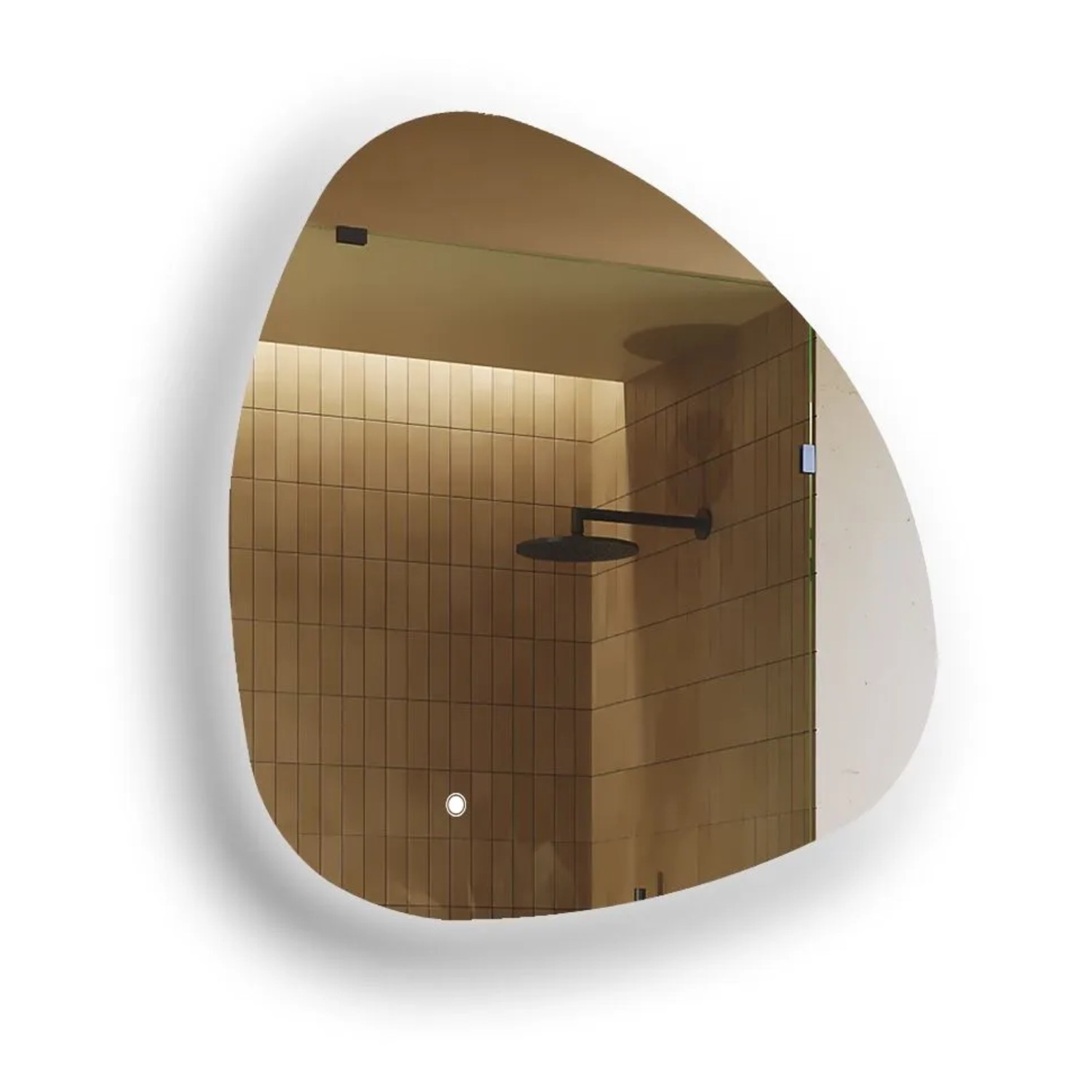 Artforma LED Badspiegel Asymmetrisch 94x94 cm mit Beleuchtung Touch Dual LED Rahmenlos IP20 M127