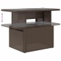 Verstellbarer, brauner vidaXL Gartentisch aus Rattan mit Glasplatte, Teil der 7-tlg. Garten-Sofagarnitur.