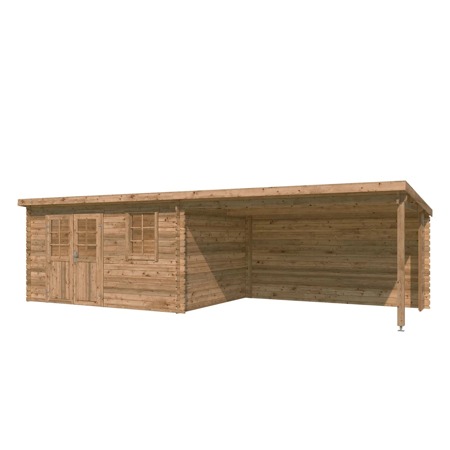 Lasita Holz-Gartenhaus Reno Flachdach Druckimprägniert 760 cm x 275 cm