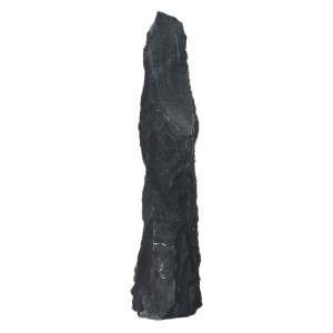 Schwarzer Marmor-Monolith, 60-90 cm hoch, für die Gartengestaltung.