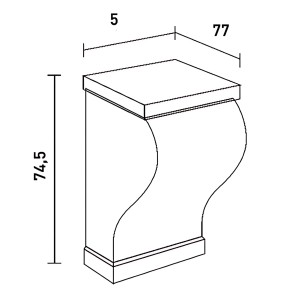 Technische Zeichnung: ORAC DECOR GB04 XTERIO Wandhalter, Fassadenkonsole mit Maßen.