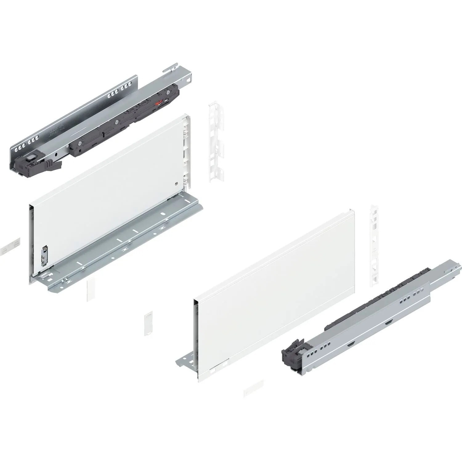 Blum Legrabox Pure Set Höhe C Tip-On Vollauszug 400 mm 40 kg Seidenweiß 1 Paar