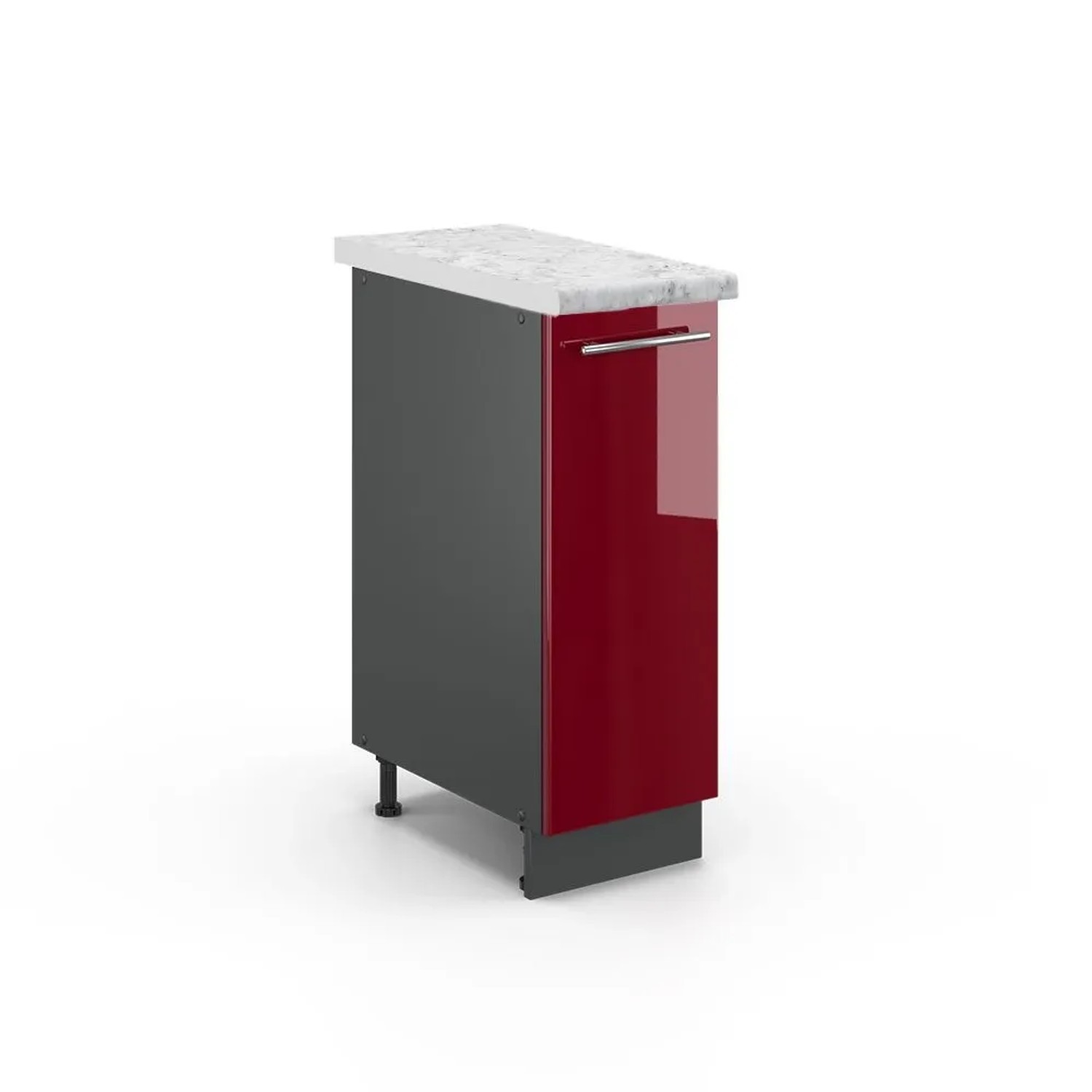 Vicco Apothekerschrank Fame-Line Bordeaux Hochglanz Anthrazit 30 cm AP Marmor