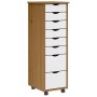 vidaXL Rollschrank mit Schubladen MOSS Honigbraun Massivholz Kiefer 4015787