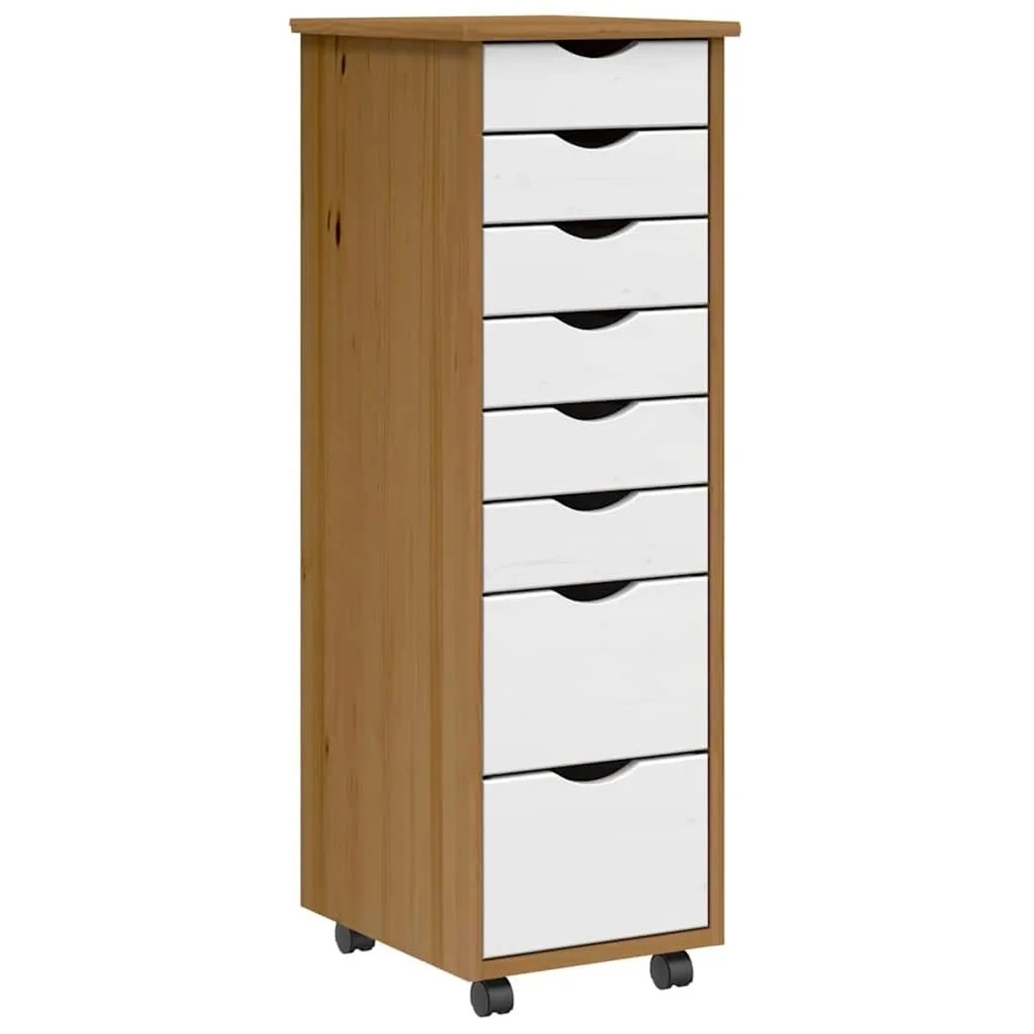 vidaXL Rollschrank mit Schubladen MOSS Honigbraun Massivholz Kiefer 4015787