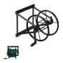 Relaxdays Schlauchaufroller Stahl Schwarz Wandmontiert 36 cm x 53 cm x 50 cm 5 kg