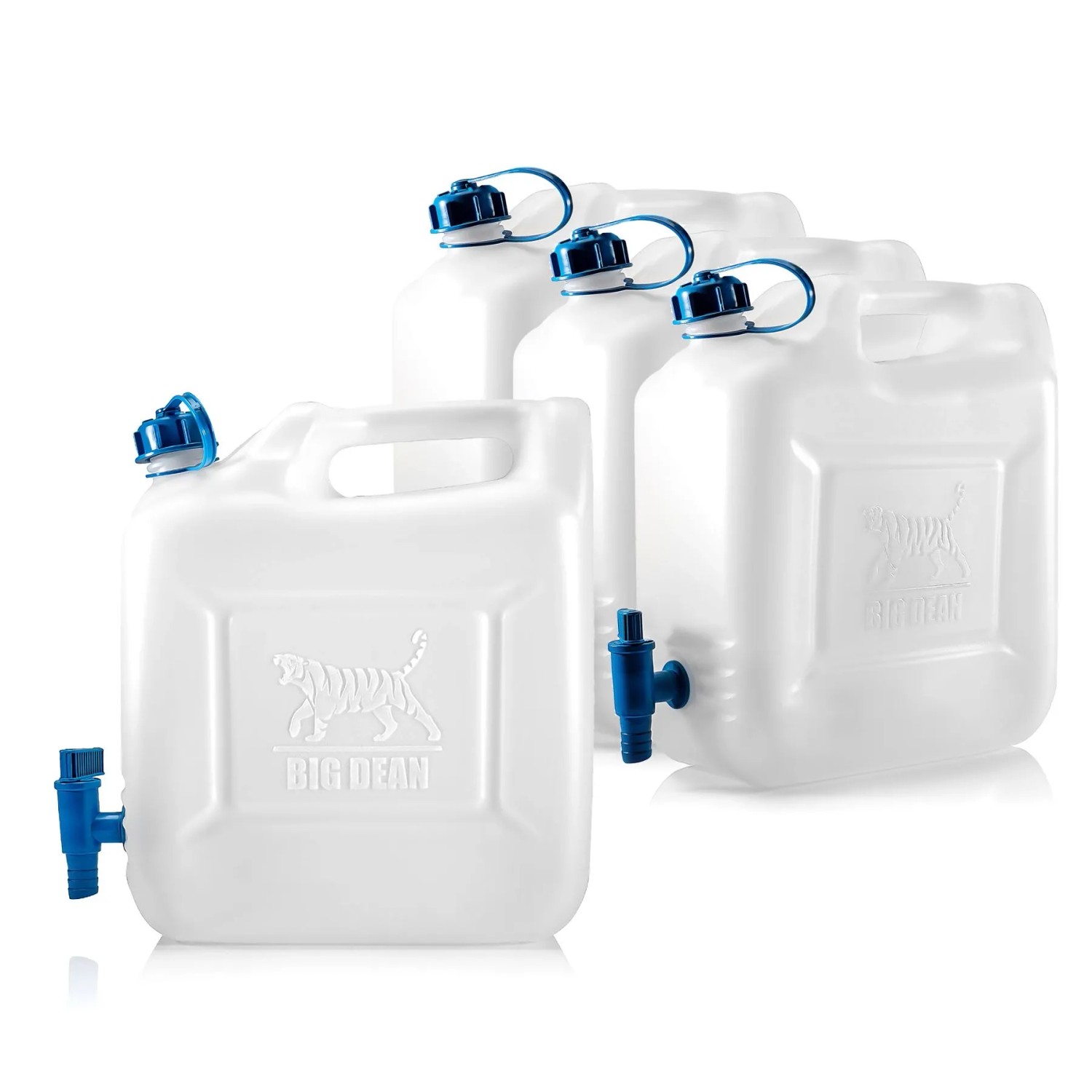 BigDean 4X Wasserkanister 12l Trinkwasserbehälter Trinkwasserkanister Mit Hahn Lebensmittelecht Geeignet Für 10 12 Liter 20 Plus 70 Grad Celsius