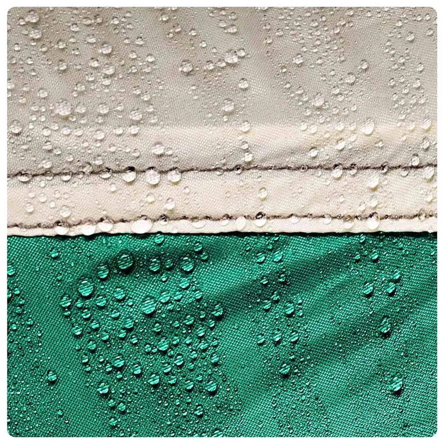 Detailaufnahme: Wasserdichtes, seegrünes Strandzelt von vidaXL, Campingzubehör.
