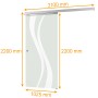 inova Glasschiebetür, satiniert mit Wellenmuster, 1025x2200mm, Komplettset mit Softclose.