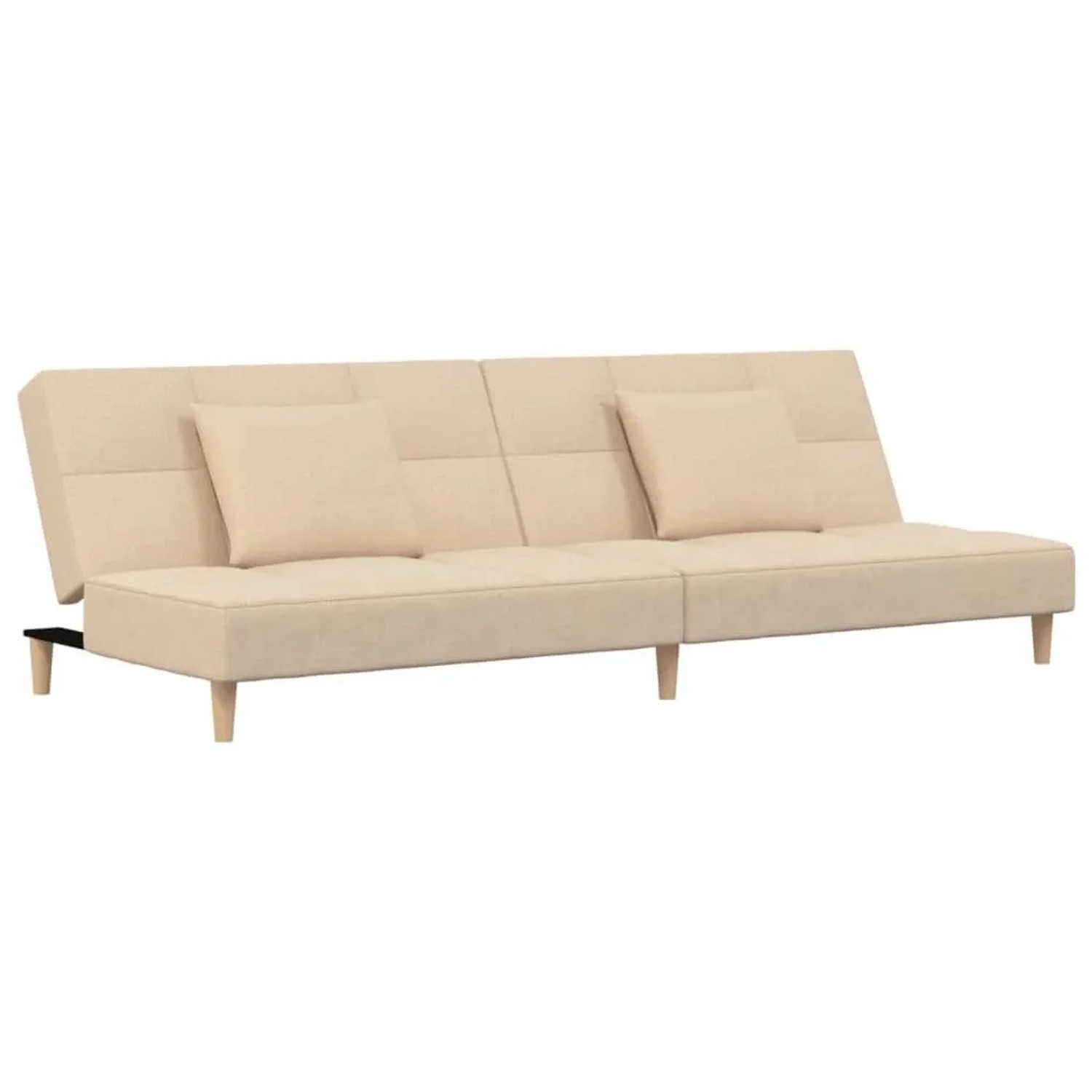 vidaXL Schlafsofa 2-Sitzer mit 2 Kissen Creme Stoff 375795 günstig online kaufen