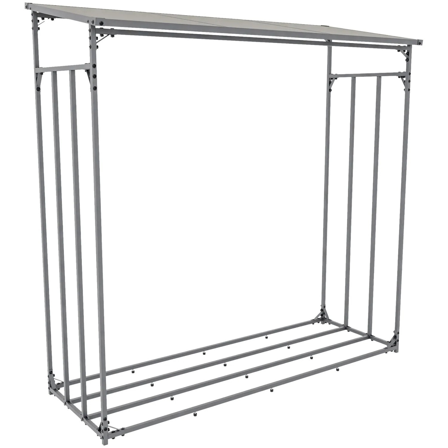 DELUKE Kaminholzregal Aussen Mit Abdeckung HEOD Brennholzregal Kaminholzunterstand Feuerholzregal 70x185x185 Aluminium O...