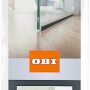 Verpackung der transparenten OBI Türdichtschiene Standard für Türspalten bis 12mm.