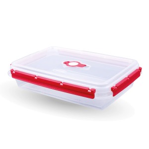 Bestlivings Frischhaltebox Fresh System, 2 Liter, rot, mit transparentem Deckel.