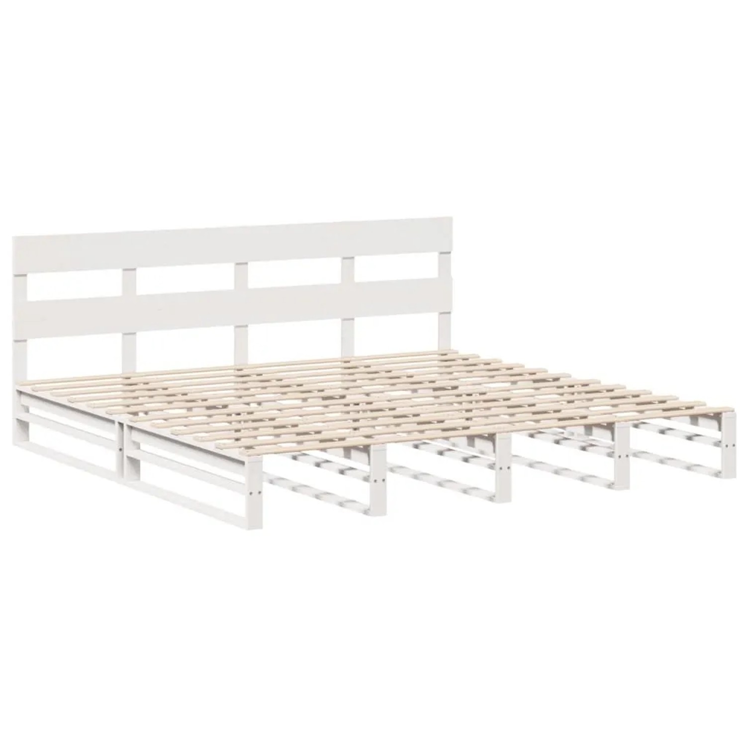 vidaXL Massivholzbett ohne Matratze Weiß 200x200 cm Kiefernholz 3302307 günstig online kaufen
