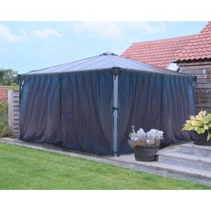 Anthrazitfarbenes Vorhangset für Palram Palermo 4.3 x 4.3 Pavillon.