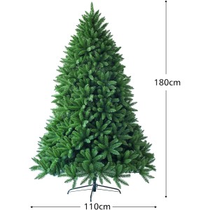 Costway künstlicher Weihnachtsbaum, 180 cm, mit Metallständer. Tannenbaum für Innen- und Außendekoration.