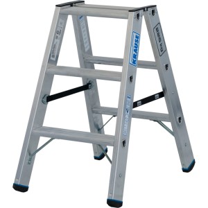 Krause Doppelleiter Stabilo mit 2 x 3 Stufen, belastbar bis 225 kg, für sicheren Stand.