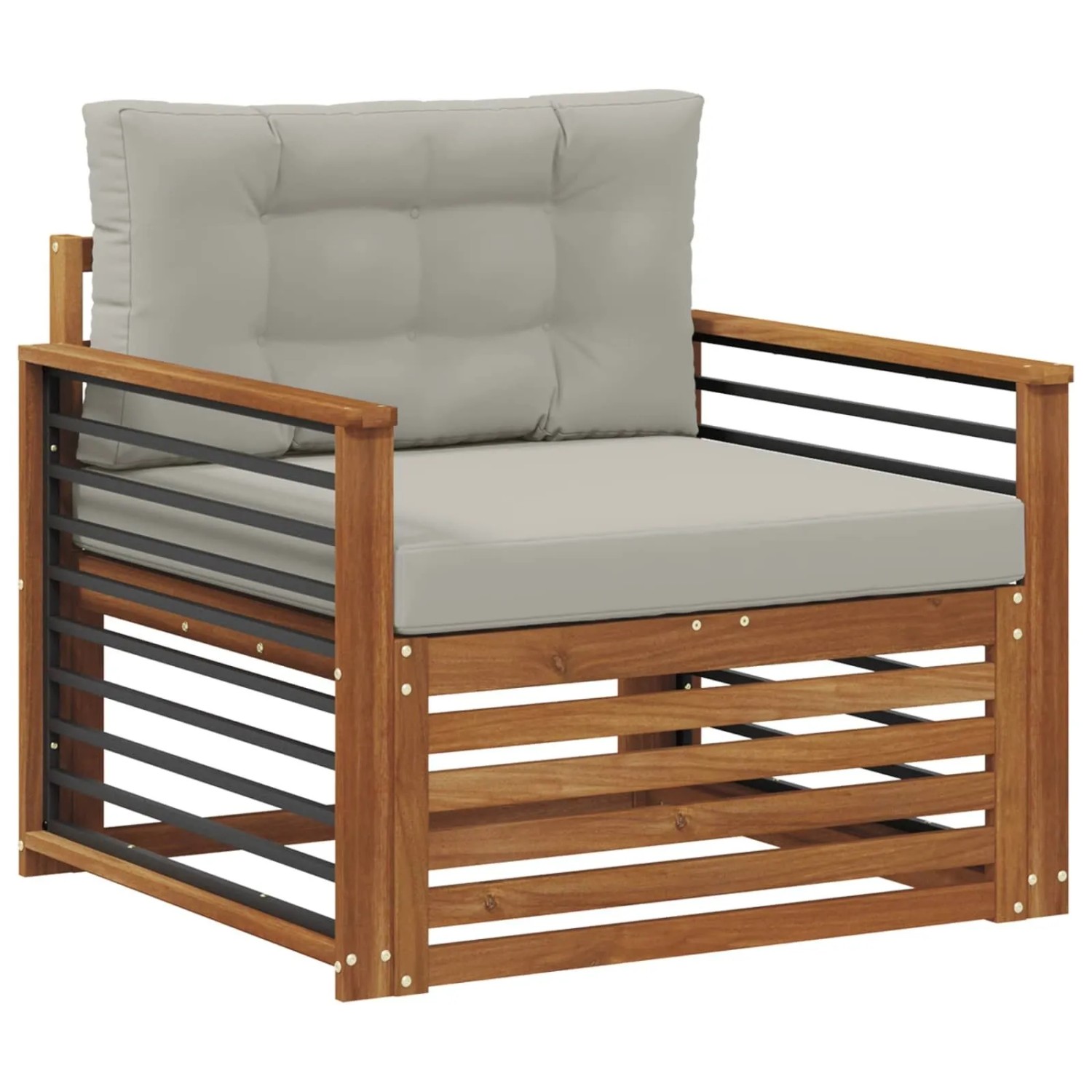 vidaXL Outdoor-Sofagarnitur Massives Akazienholz und Polyester Natur 3436406