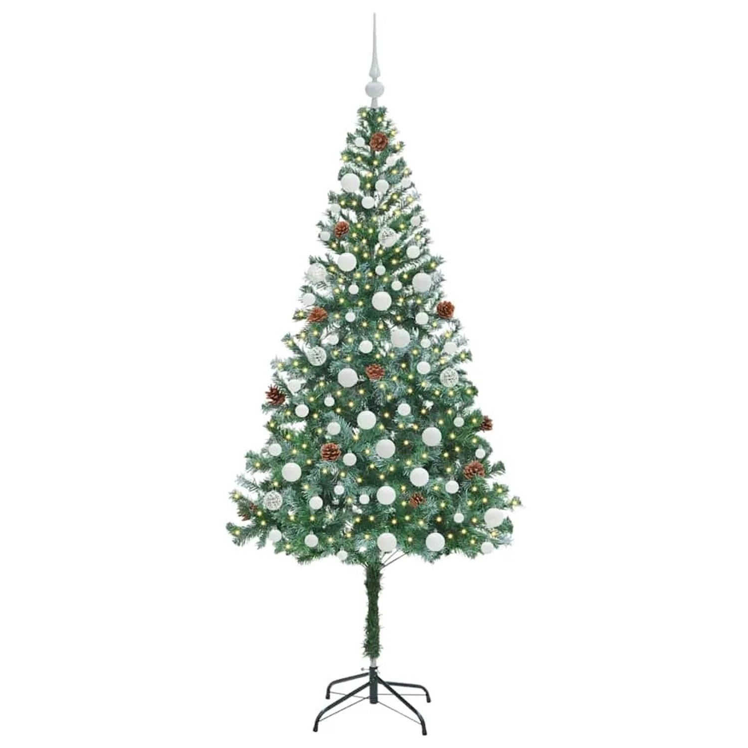 vidaXL Künstlicher Weihnachtsbaum Grün 180 cm PVC und Stahl 3396717