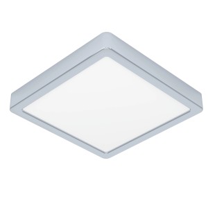 Quadratische Eglo LED-Deckenleuchte Fueva 5 in Chrom, 21x21 cm, warmweißes Licht.