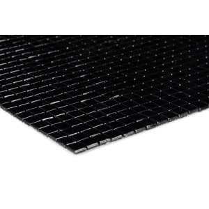 Schwarze Glas Mosaikfliese Mini, 29,6x29,6 cm, für den Innenbereich.