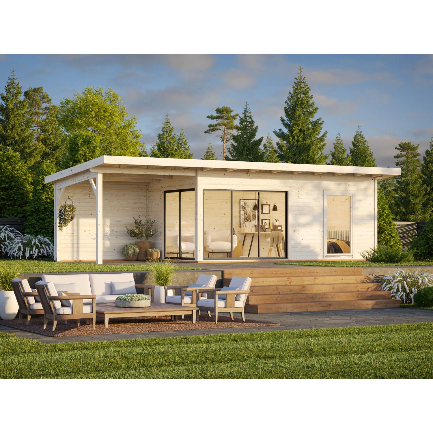 Palmako Gartenhaus Andrea Slide 898 x 300 cm Grau-Anthrazit FSC® günstig online kaufen