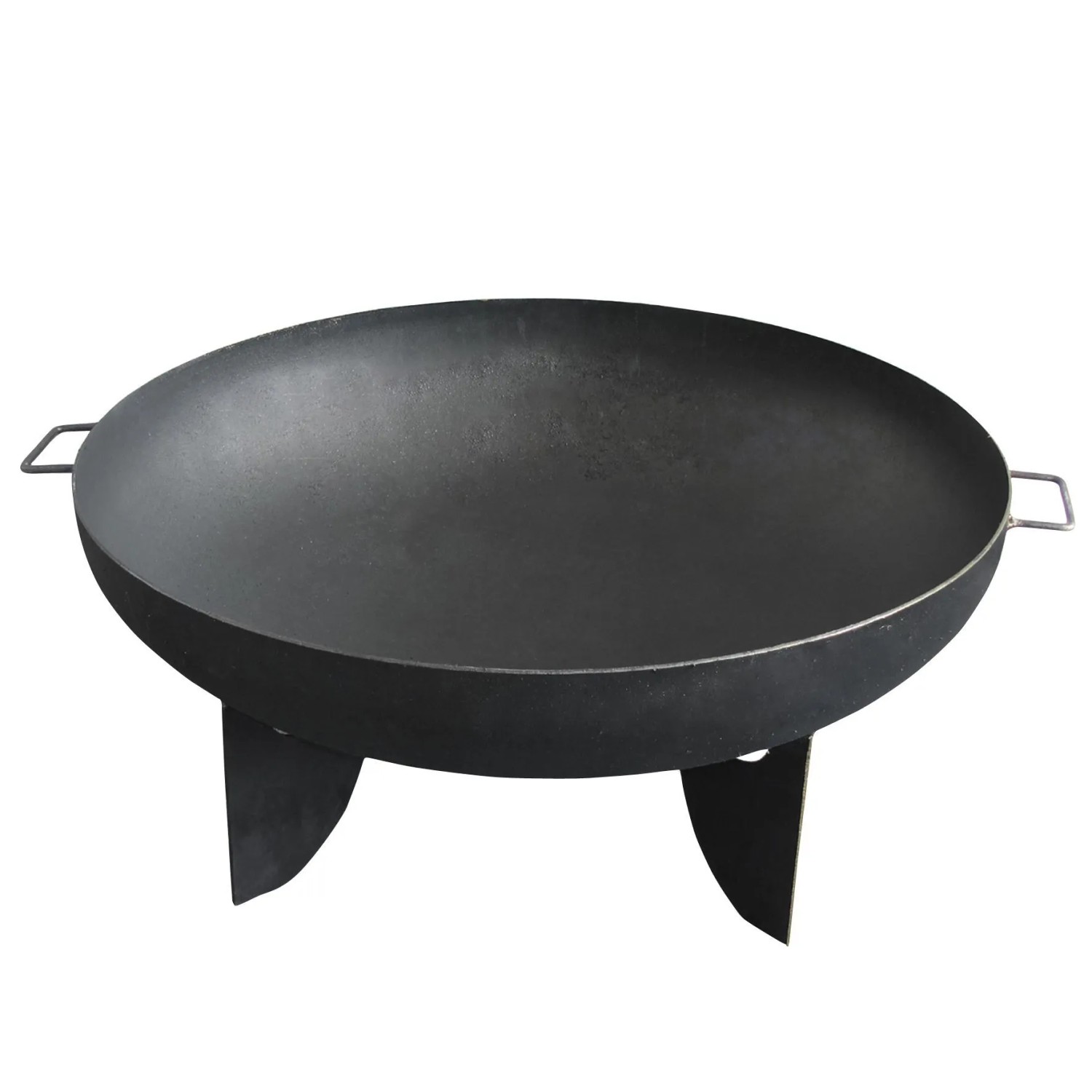 Lex Feuerschale mit Griff Stahl Lagerfeuer Grill Feuerstelle Holzfeuerschale 80cm