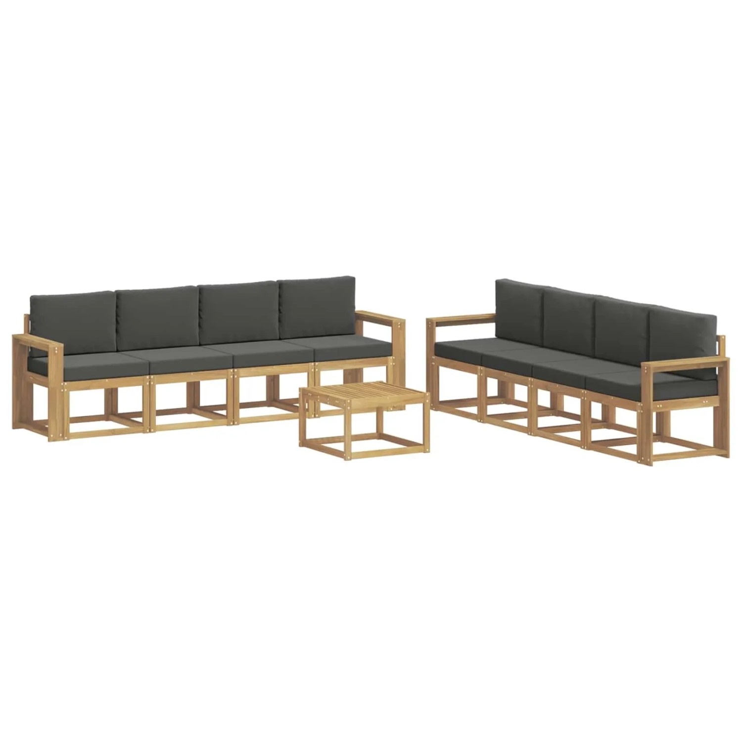 vidaXL Outdoor-Sofagarnitur mit Kissen 9-Tlg Weiß und Anthrazit 3387426
