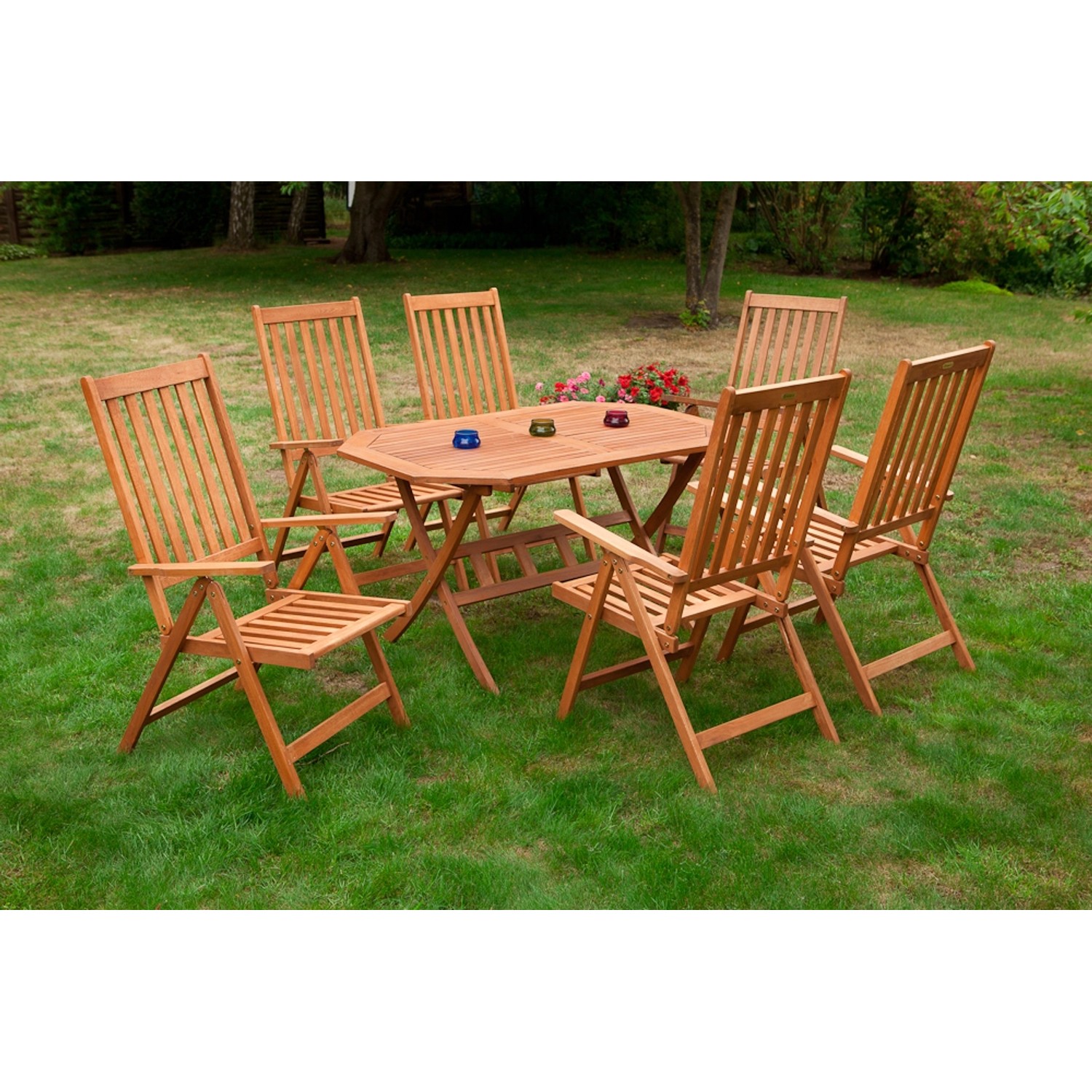 Merxx Vitoria Gartenmöbel-Set 7-tlg. Klapptisch 135 x 85 cm günstig online kaufen