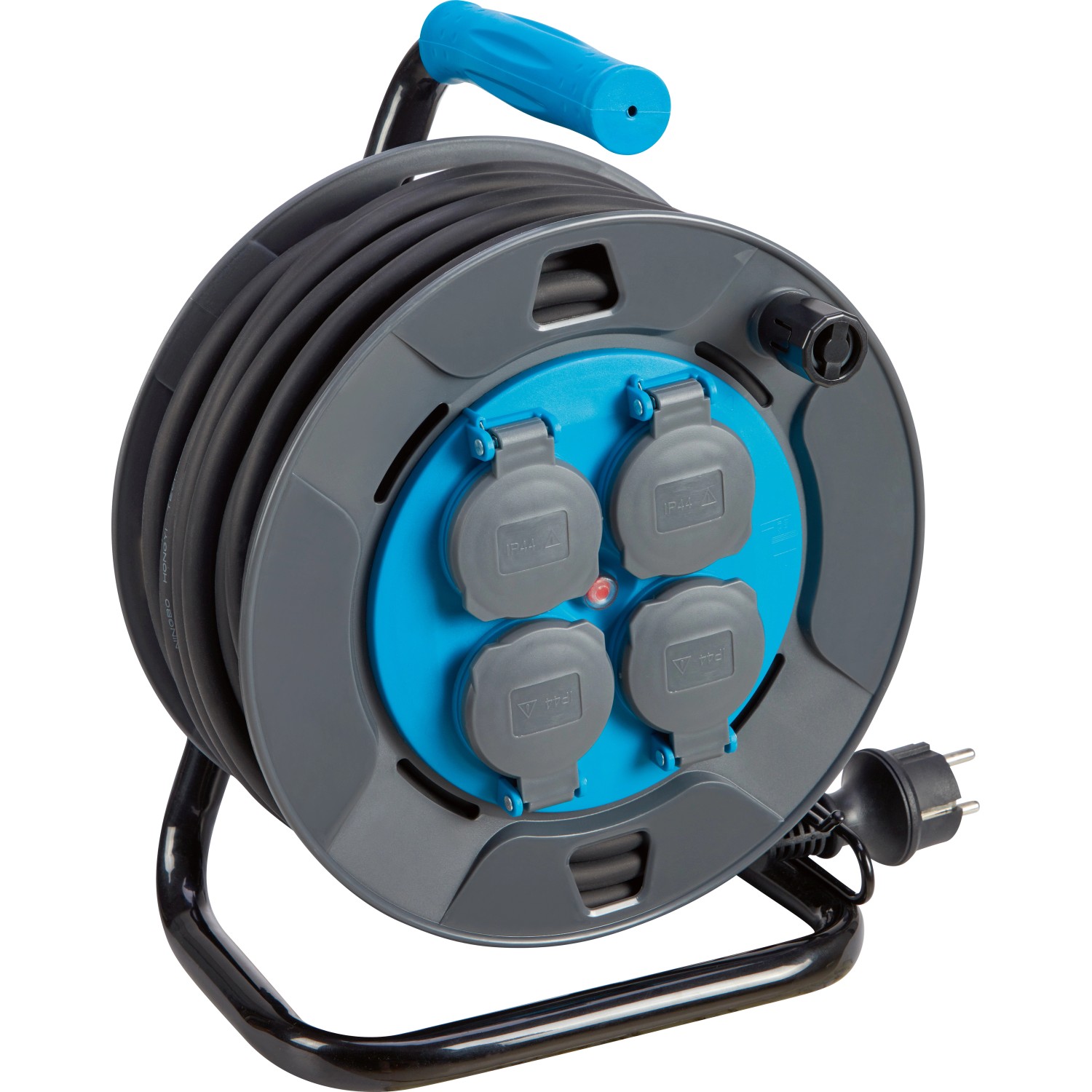 Kabeltrommel 4-fach IP44 Schwarz-Blau 20 m günstig online kaufen