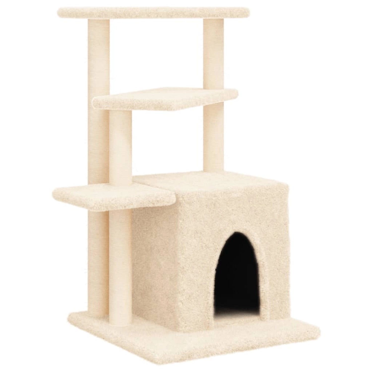 vidaXL Kratzbaum mit Sisal-KratzSäulen Creme 83,5 cm
