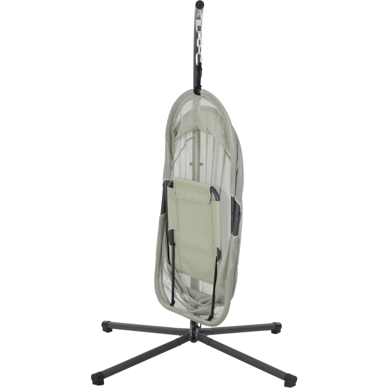Siena Garden Hängesessel Yobaya Light Green, faltbarer Schwebesessel mit Stahlgestell.