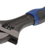 LUX Rollgabelschlüssel 200 mm mit blau-schwarzem Komfortgriff, stufenlos verstellbar.