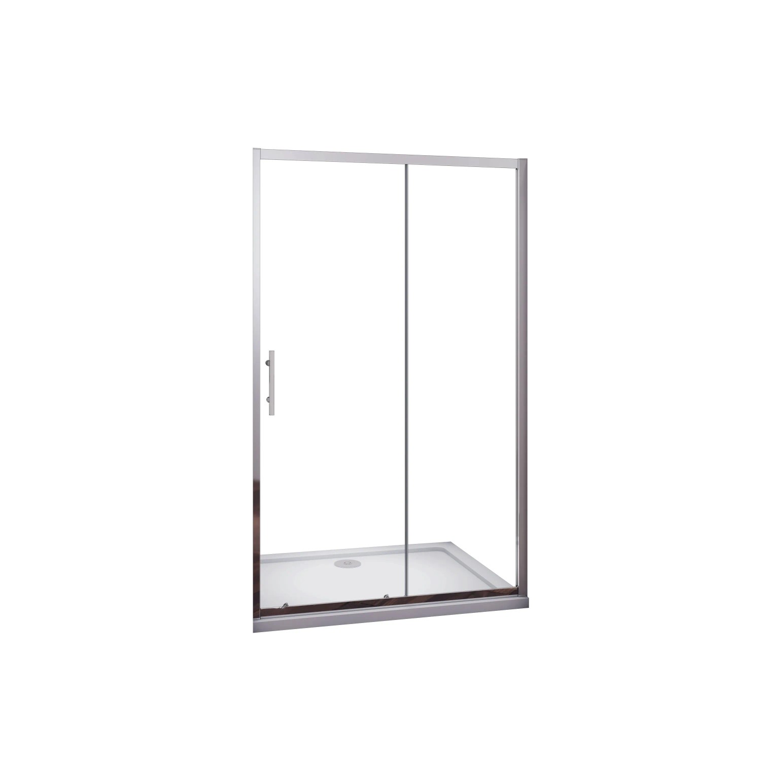 Duschparadies Duschtür 110 x 185cm Schiebetür Nischentür 5mm ESG Sicherheitsklarglas Dusche Verchromt