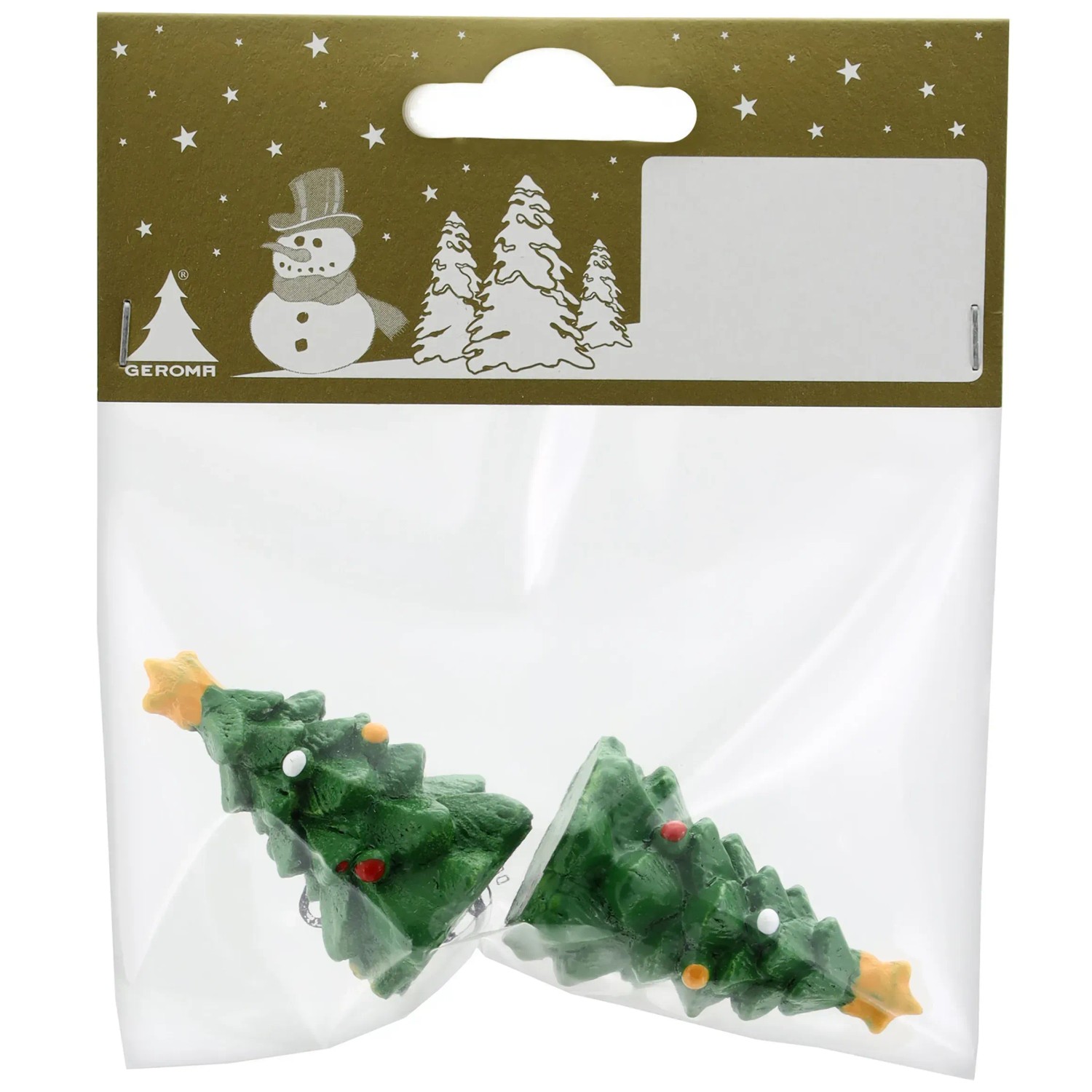 Weihnachts-Deko Tannenbäume aus Polyresin Ø 2,5 cm x 4,5 cm Grün 2 Stück