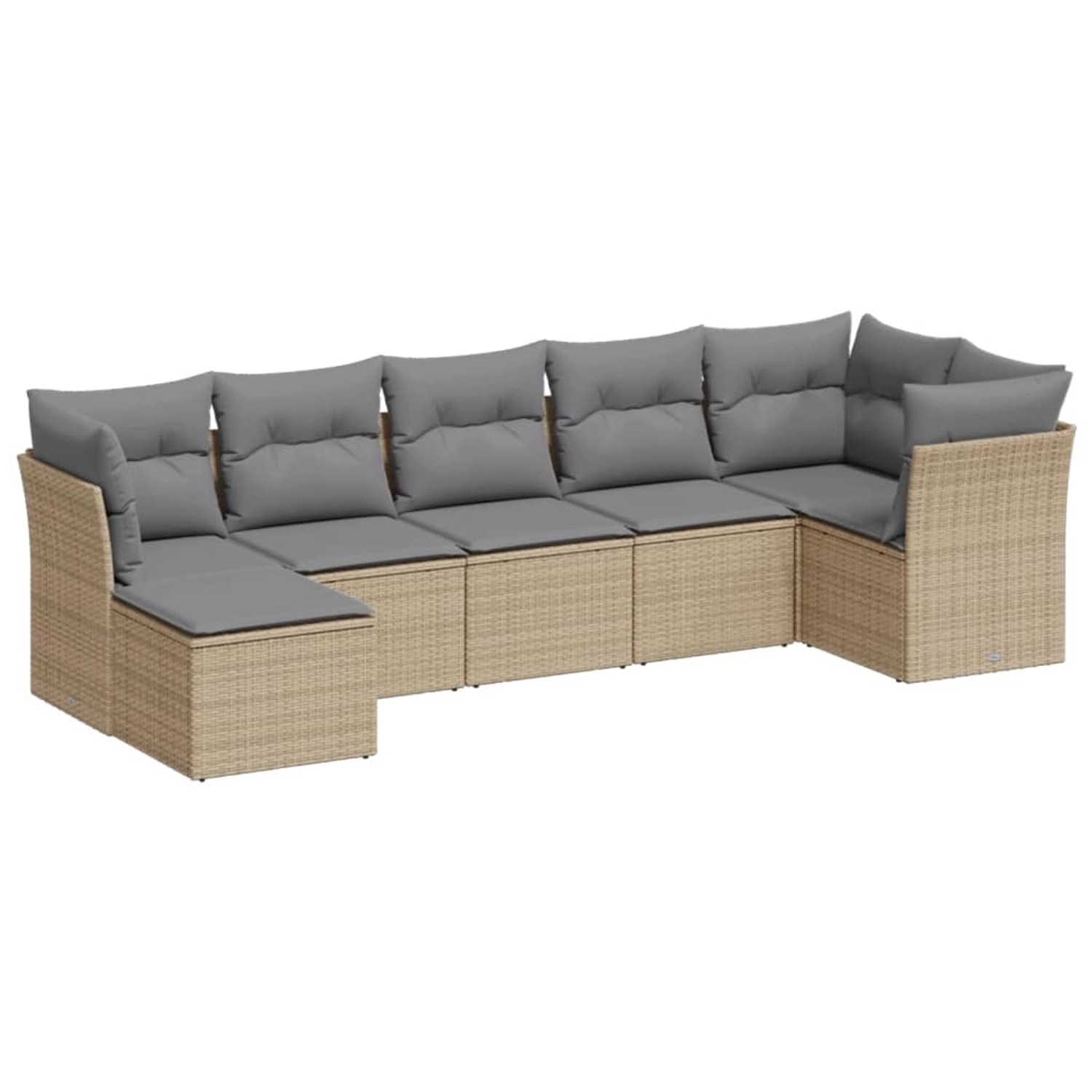 vidaXL 7-tlg Garten-Sofagarnitur mit Kissen Beige Poly Rattan Modell 36 günstig online kaufen