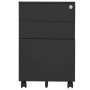 Anthrazitfarbener vidaXL Aktenschrank mit 3 Schubladen, Rollen und Schloss. Ideal für Büro.