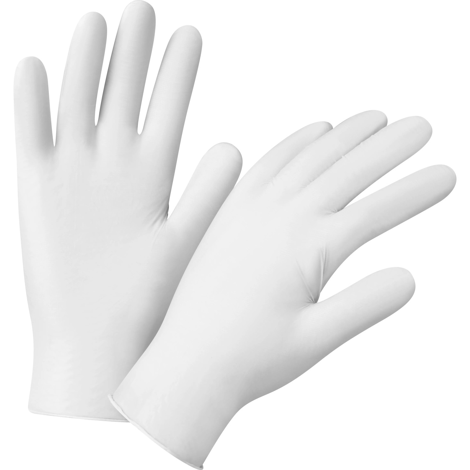 Weiße, latexfreie Einmalhandschuhe, Größe M, 50 Stück, für Allergiker geeignet.