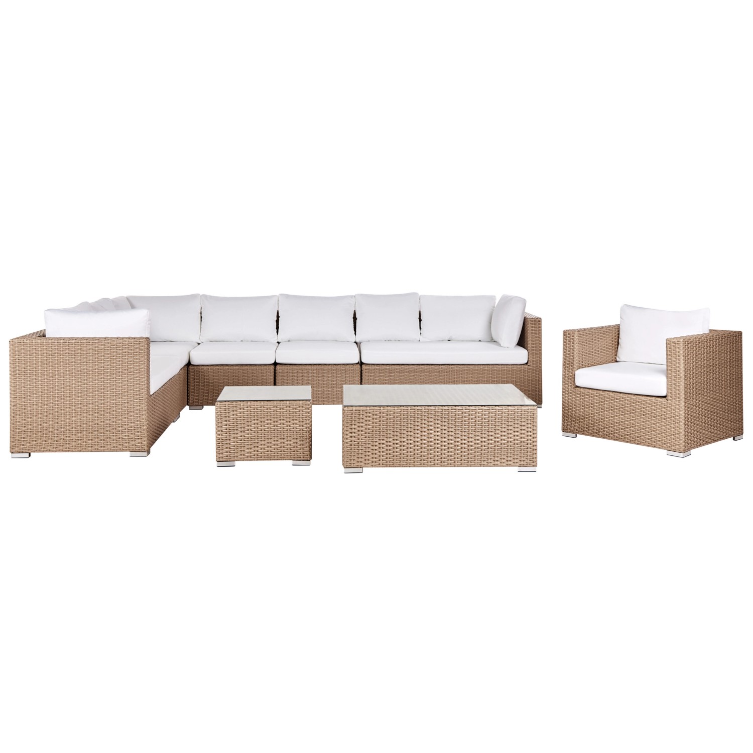Beliani Lounge Set XXL Cremeweiß