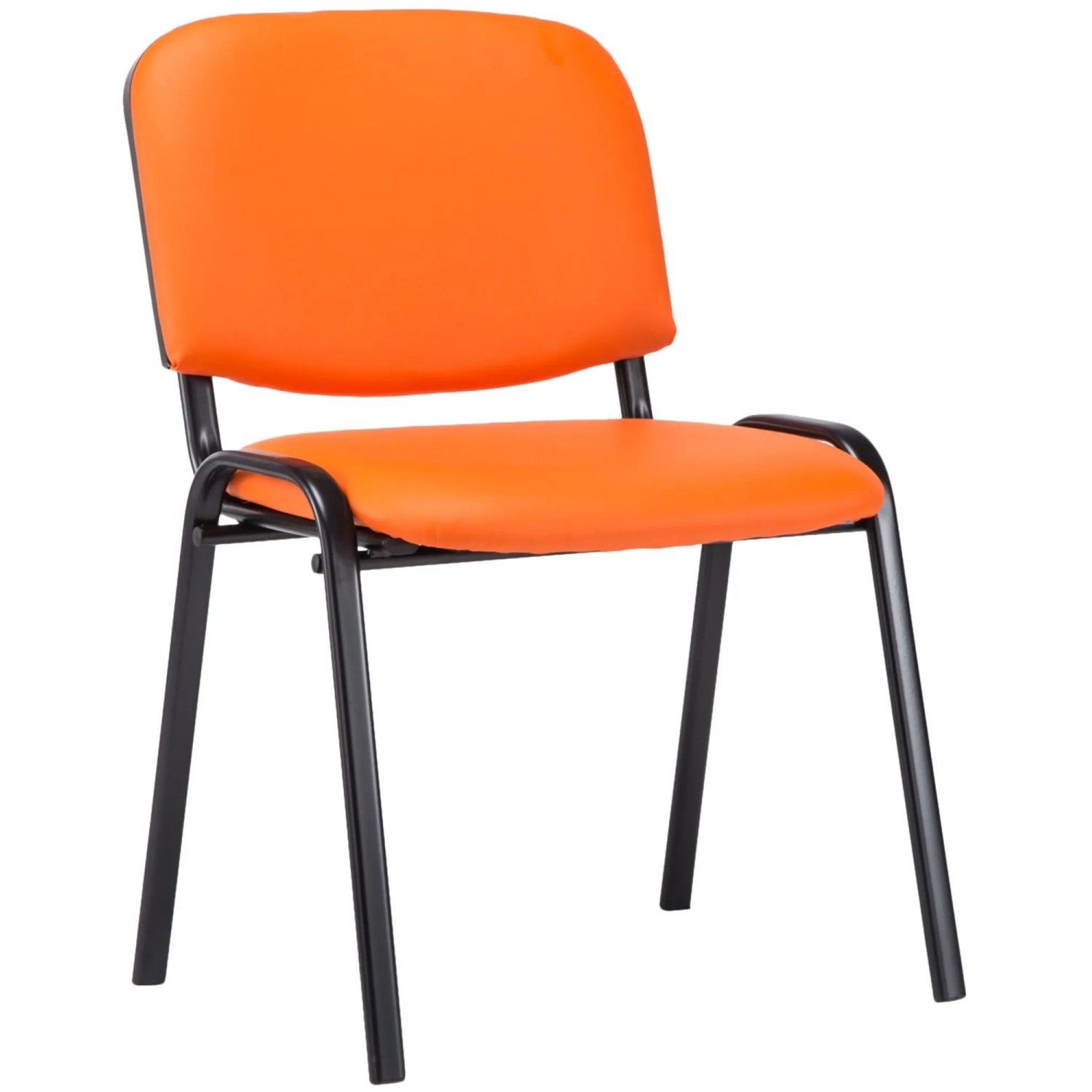 DELUKE Besucherstuhl ZAGREB Kunstleder Orange 53x53x83cm Konferenzstuhl Wartezimmerstuhl Bürostuhl