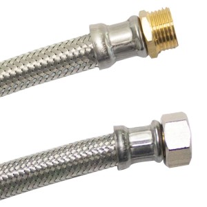 Klasebo Panzerschlauch 1/2 Zoll  Edelstahl  Flexschlauch  DVGW  800mm