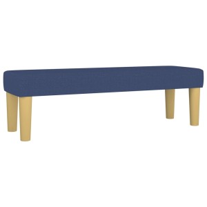 Blaue vidaXL Sitzbank (100x30 cm) mit Stoffbezug und Holzfüßen.