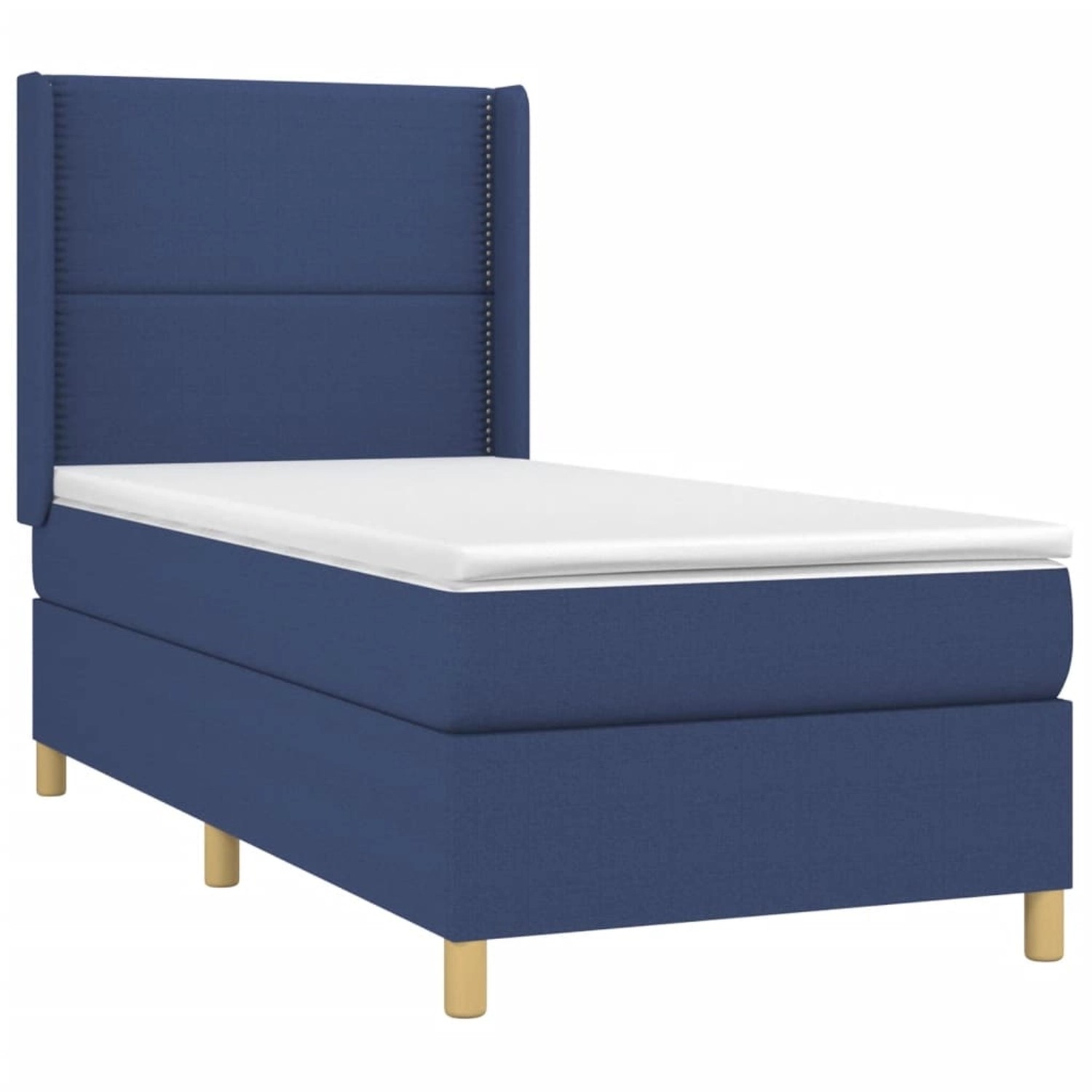 vidaXL Boxspringbett mit Matratze & LED Blau 90x200 cm Stoff 3138771 günstig online kaufen