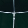 Detailaufnahme des Stahlrahmens eines grünen 3x4 m Partyzelts von vidaXL.