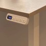 Bedienfeld des Schildmeyer Arezzo Schreibtischs Eiche mit digitaler Höhenanzeige und Tasten für elektrische Verstellung.