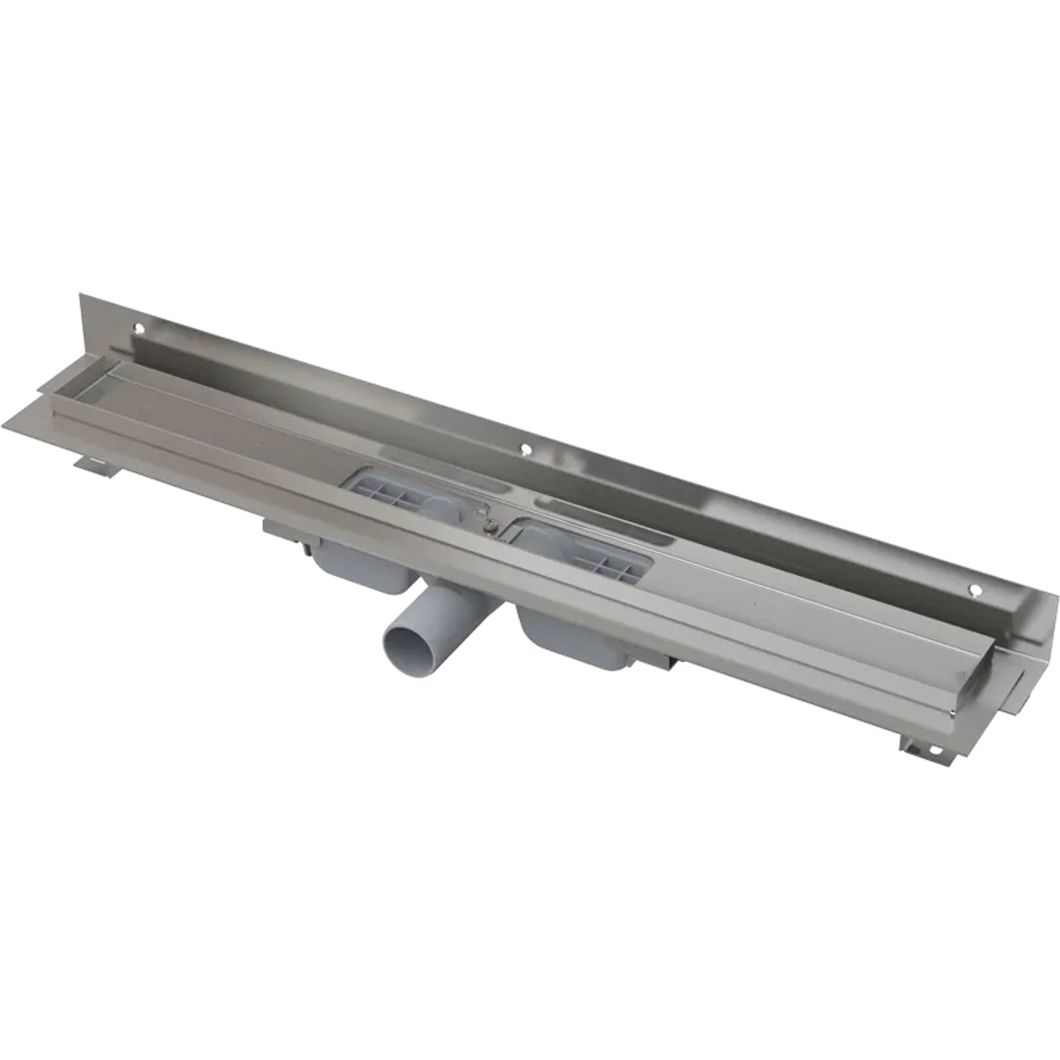 Alcadrain APZ104 Flexible Low Duschrinne mit Rand, verstellbarem Wandkragen, 850 mm
